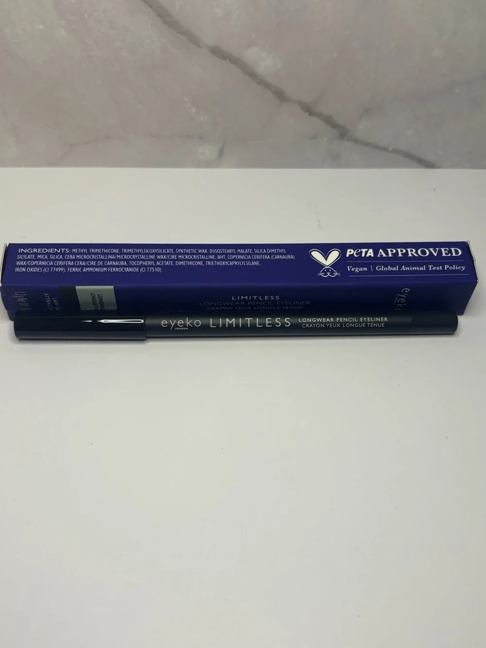 NEW Eyeko Limitless Longwear Pencil Eyeliner in Law of Attraction (Deep Black)